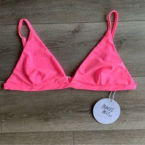 Princess Polly Hot Neon Pink Layla Triangle Bikini Top Size US 12, NWT!!
